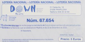 Lotería de Navidad 2020 de nuestra asociación.